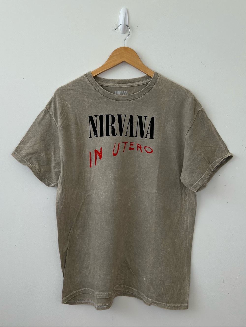 Nirvana In Utero Graphic T-Shirt, Gray Rock & Pop Music Tee, Size L